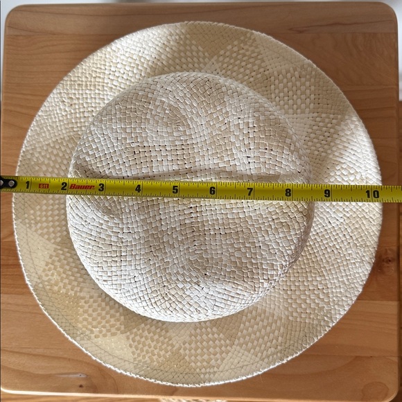 NWT J.Crew Factory Ivory & Beige Gingham Checkered Bucket Hat Size Med / Large - Picture 12 of 17